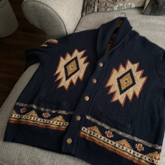 Faherty Aztec Sweater Cardigan - Picture 9 of 10
